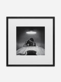 Untitled (Woman and phone) - Black Ramin Wood Frame