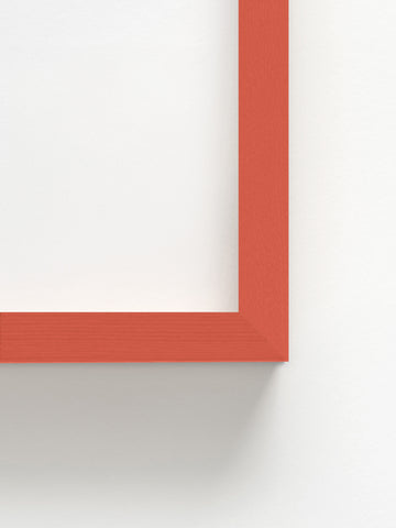 Composition with Red, Yellow, Black, Blue, and Gray - Red Ramin Wood Frame