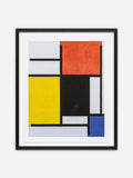 Composition with Red, Yellow, Black, Blue, and Gray - Black Ramin Wood Frame
