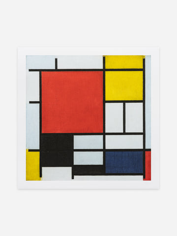 Composition with Large Red Plane, Yellow, Black, Gray, and Blue