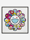 Lollipop Flowers Rainbow - Black Abachi wood frame