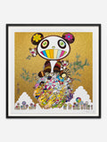 Mid-summer Pandas Golden Sky, 2021 - Black Abachi wood frame
